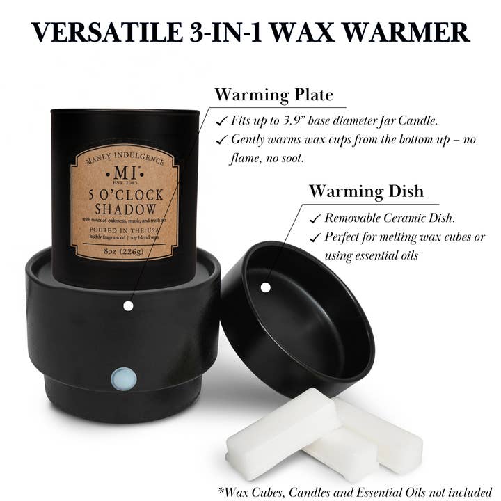 MVP Group International INC - Wholesale Wax Warmer - Manly Indulgence 3-in-1 Multifunctional Warmer, Black1