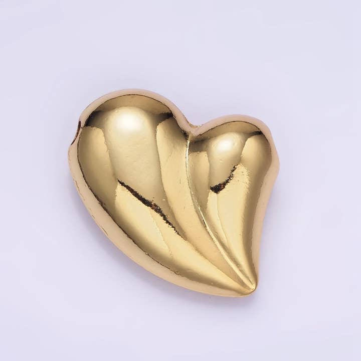 OS Puffy 14K Gold Filled Heart Charm Balloon Pendant | B877 for wholesale by Aim Eternal