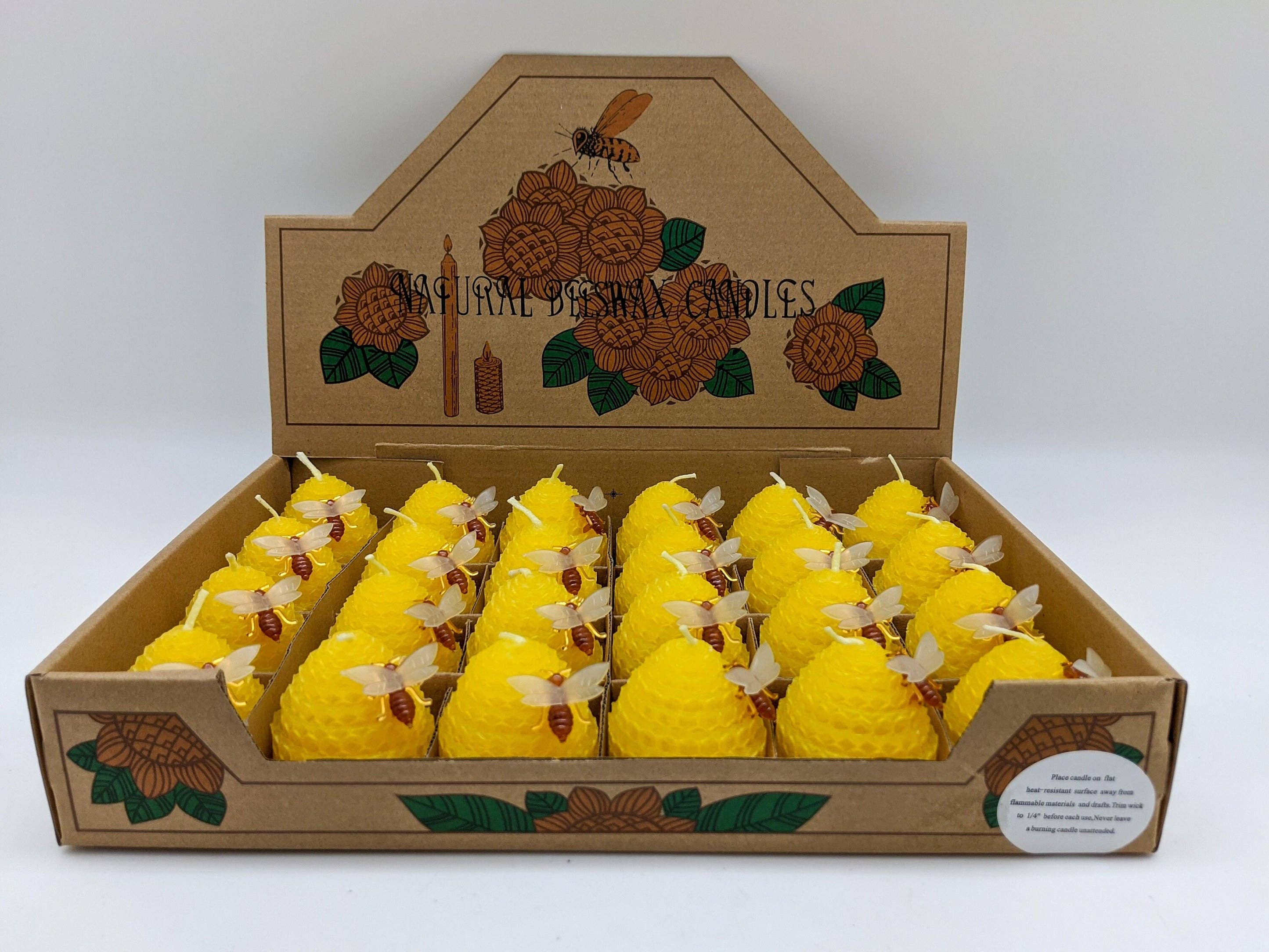 Green Pastures Wholesale – wholesale Novelty candle – Natural Beeswax Candles With Vanilla Scent 24pcs/Box