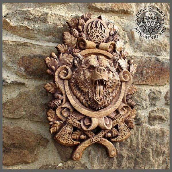 Forged In Wood – wholesale Dimensionell/3D-väggkonst – BÄRSÄRK. Den bästa presenten till Viking.