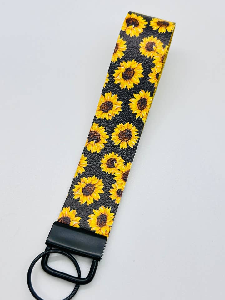 Schlüsselanhänger mit goldenen Sonnenblumen für den Großhandel von Sidekick Keychain Supply