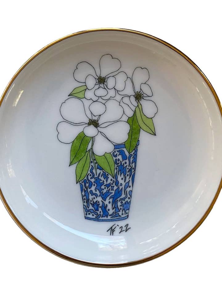 Magnolia Flowers Ring Dish for wholesale by Toute-Petite