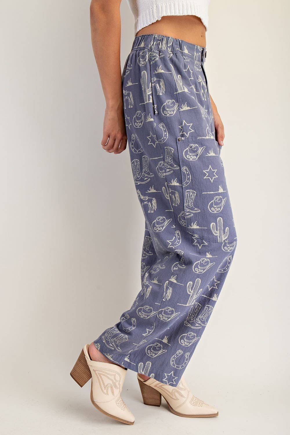 Peace Love Line - Wholesale Pants - Women's - PL8292 - STONE WASHED WESTERN PATCH POCKET PANTS13