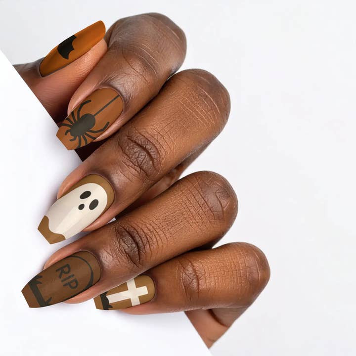 FYNE BODY - Wholesale Press-on/fake nails - Cocoa Coven Brown Halloween Press-On Nails59