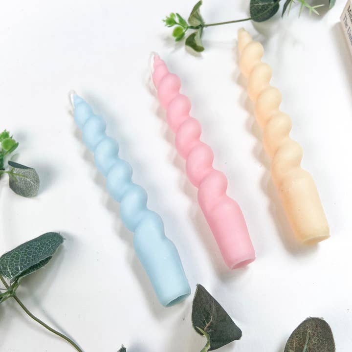 Vela en espiral pastel, Cute soy twist candles para venta al por mayor de Chow's Stories