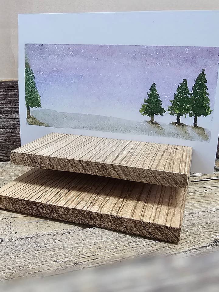 Snowy Pines Watercolor Prints -Set of 2 for wholesale by Survivors Alliance for Growth and Employment