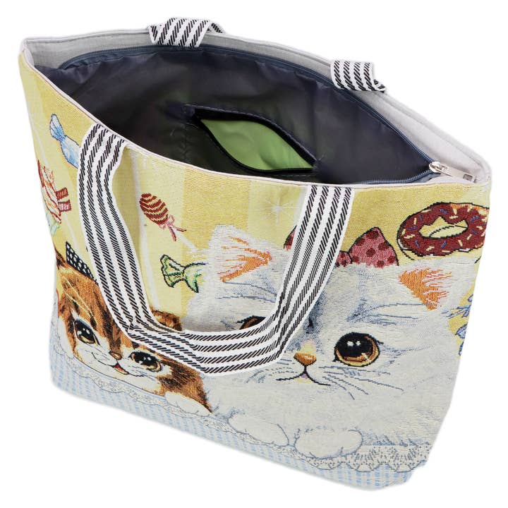 Cap Zone - Vendita all'ingrosso Borsa tote - Donna - Borsa a tracolla in tela con arazzo scintillante Sweet Kitty Cat4