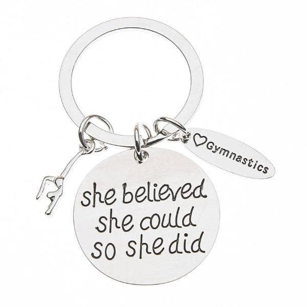 Gymnastics She Believed She Could So She Did Keychain for wholesale by Sportybella