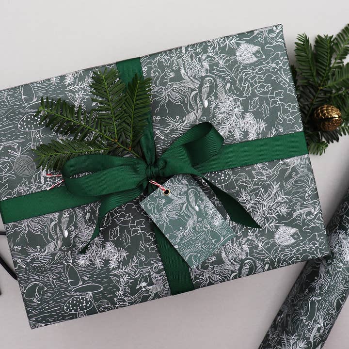 FABLE FOREST CHRISTMAS WRAPPING PAPER for wholesale by Nancy & Betty Studio