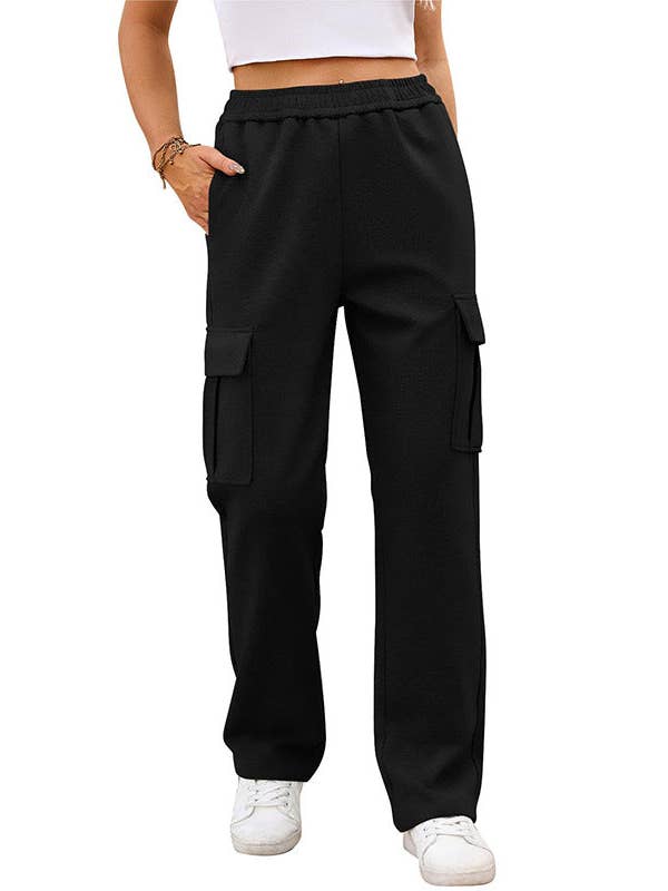 Suhkasana – wholesale Athletic sweatpants/jogging bottoms – Women's – Women's High-Waisted Cargo Joggers – Loose Fit, Multi-Pocket Pants