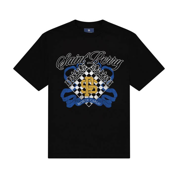 Monte Carlo Chess Crest T-Shirts - Schwarz für den Großhandel von SAINT PERRY