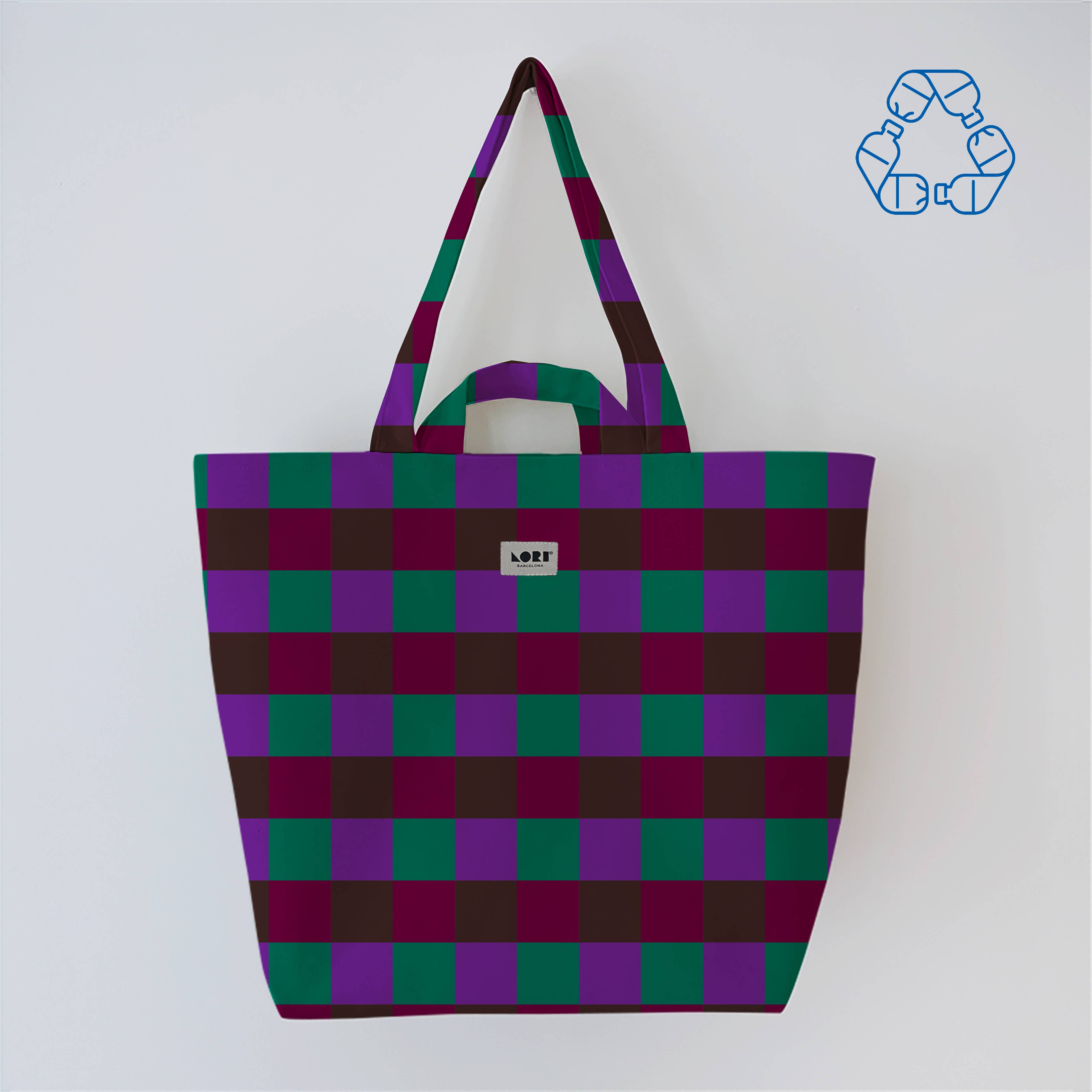 Lori Barcelona - Wholesale Tote Bag - Women's - VICHY Checkered Handle Bag Color12
