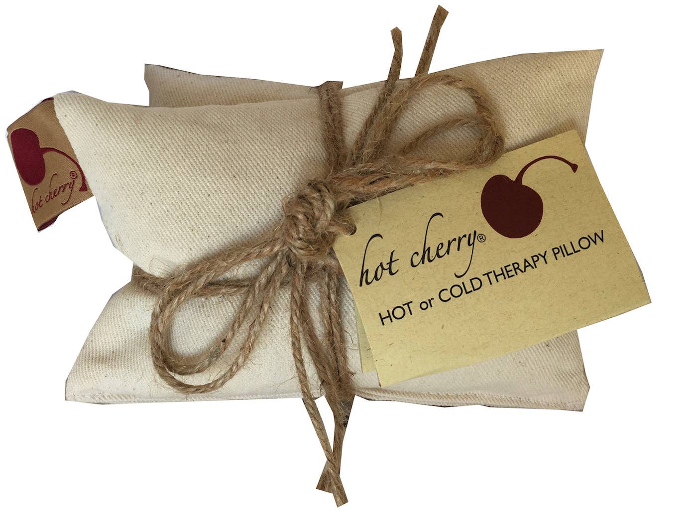 Hot Cherry Pillows - Vente Compresses chaud/froid - Coussin chauffant pour le cou aux noyaux de cerise en denim naturel, non blanchi et prélavé.1