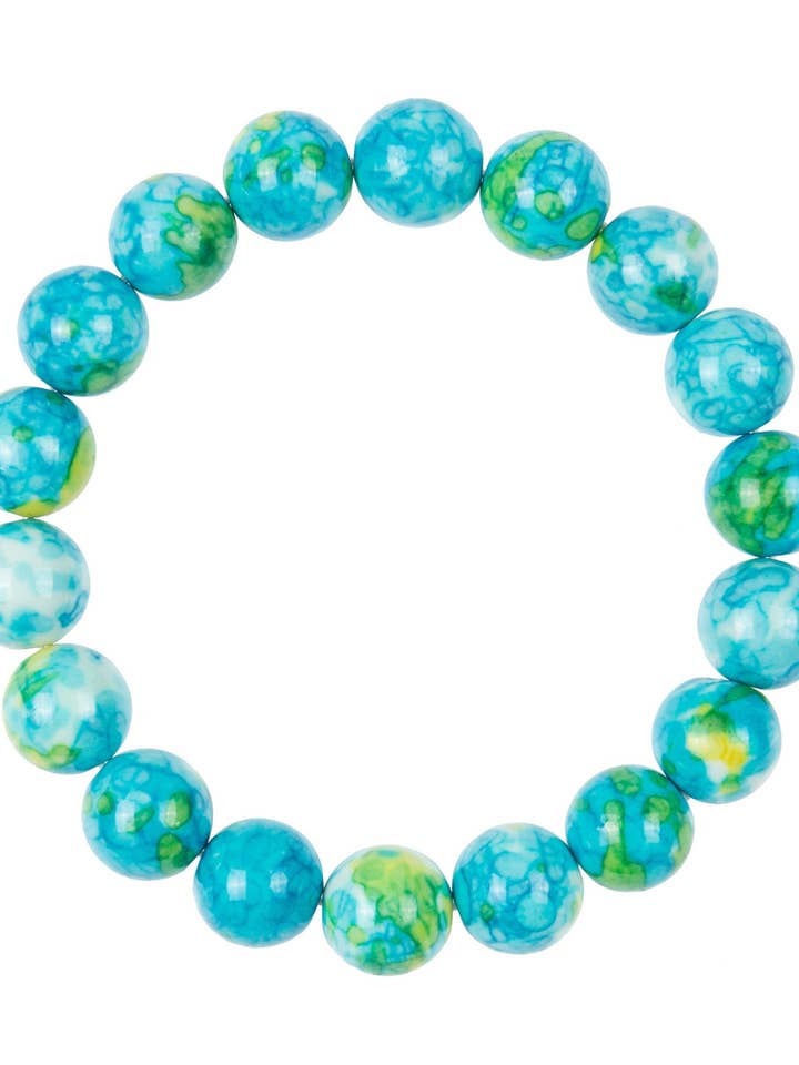 Light Blue Rain Color Stone Stretch Bracelet B2938-10MM for wholesale by Ole