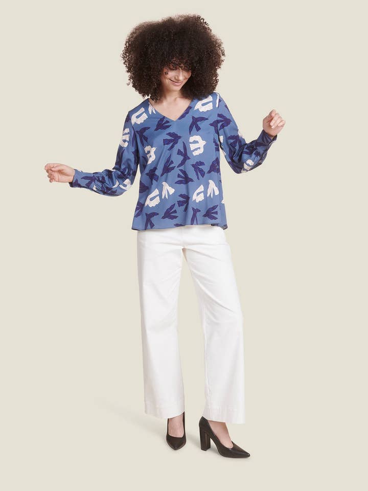 MADE IN SENS - Wholesale Tunic - Women's - TAMARA BLUE FLIGHT1