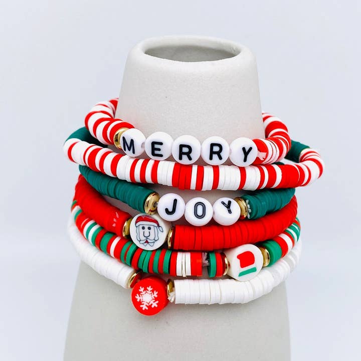 Christmas Gifts Polymer Clay Beaded Bracelet 6pcs/set for wholesale by Mio Queena