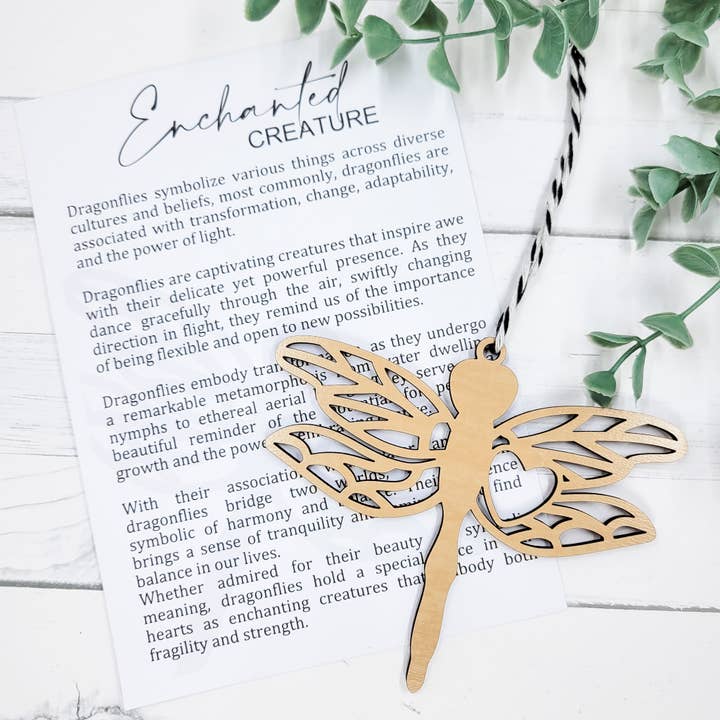 The Purple Chickadee - Wholesale Ornament - Dragonfly - Enchanted Creature Wooden Ornament