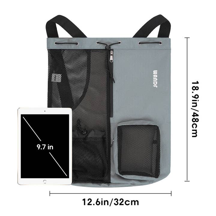 wandf - Wholesale Beach bag - WANDF Mesh Drawstring Backpack with Wet Pocket Beach Bag22