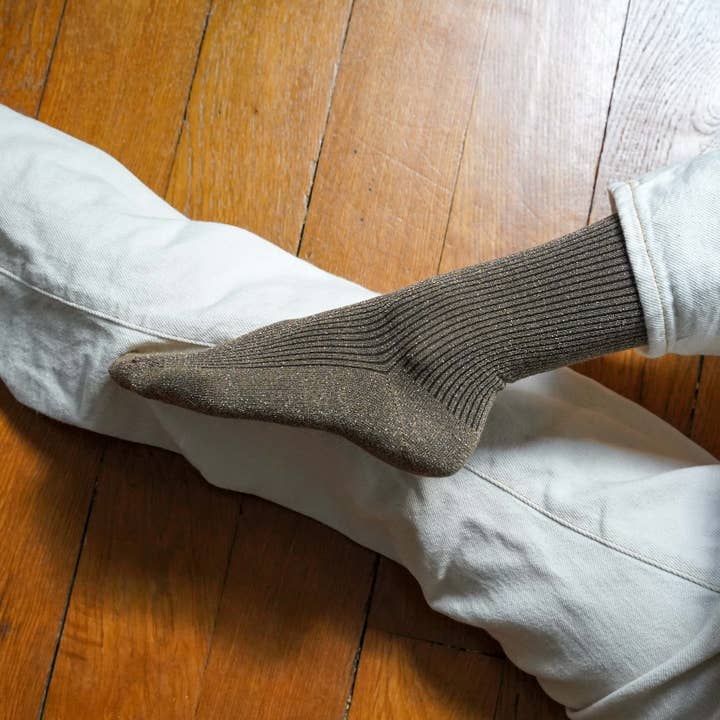 KLUE - Wholesale Socks - Women's - KLUE Glitter Lurex socks in eco-friendly Lyocell | Caramel2