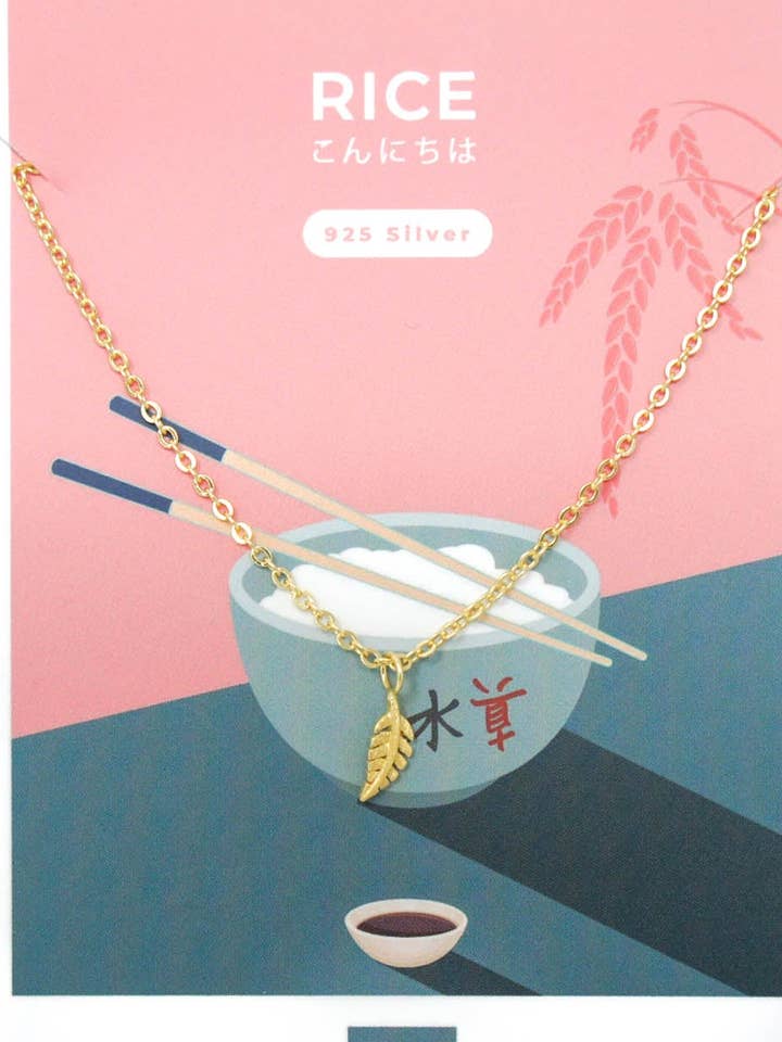 Collar RICE | joyas de acero inoxidable, oro y plata para venta al por mayor de LITTLE JEWELLERY STORIES
