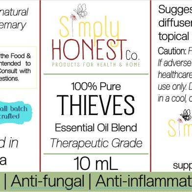 Simply Honest Co. - Vente Huile essentielle - Mélange d'huiles essentielles Thieves, bouteille en verre de 10 ml1