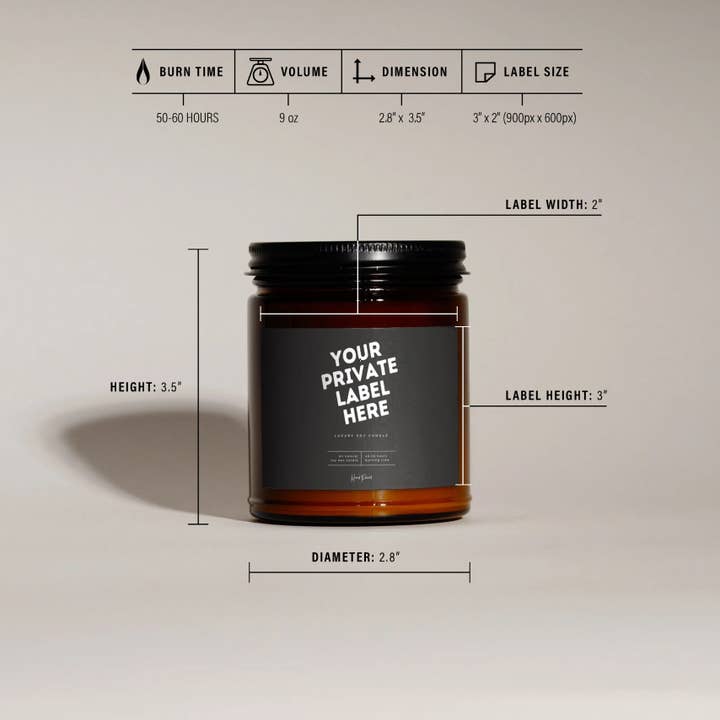 Lumient - Wholesale Jar/Filled Candle - Amber Glass Candle Soy Wax 9oz Candle Lumient 1