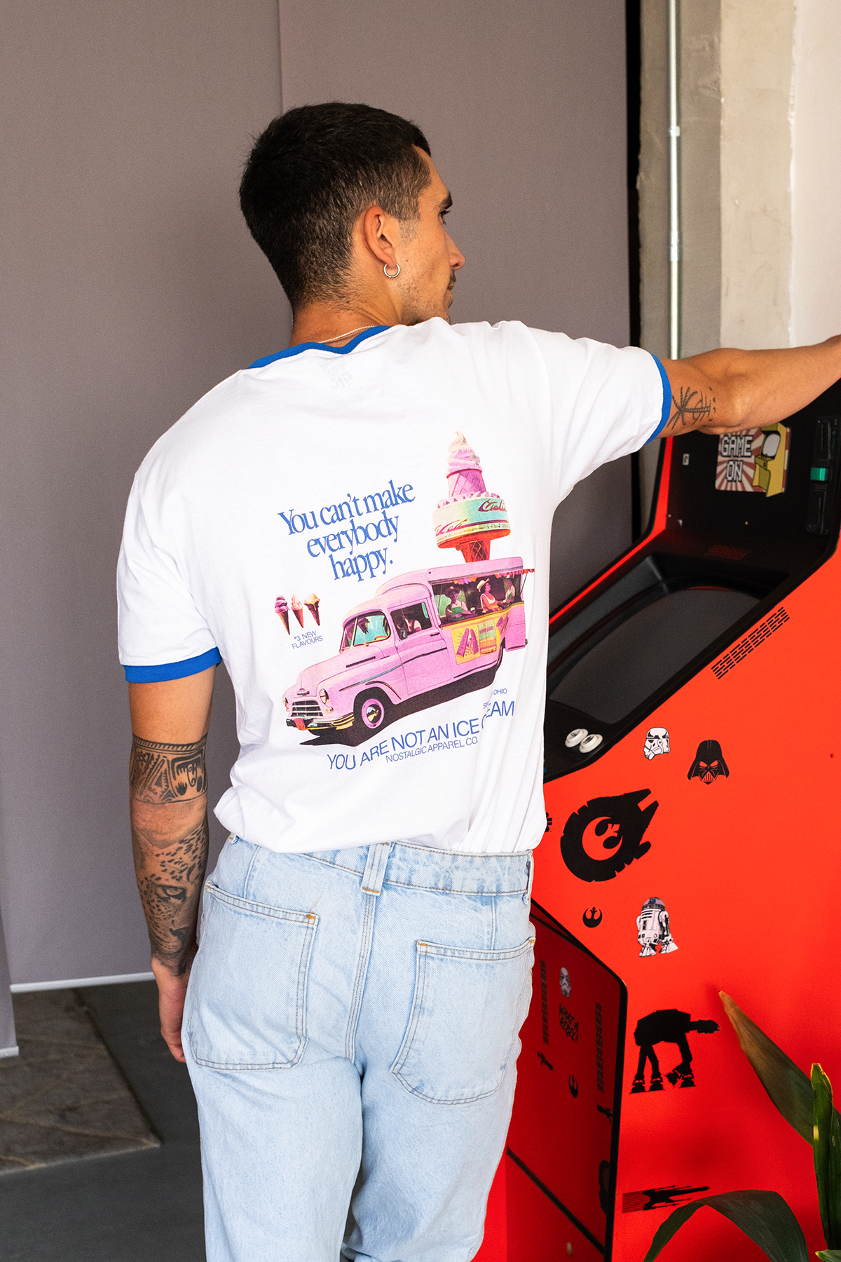 Nostalgic Apparel - Wholesale Screen Printed T-Shirt - Unisex - You Are Not an Ice Cream | Ringer Tee1