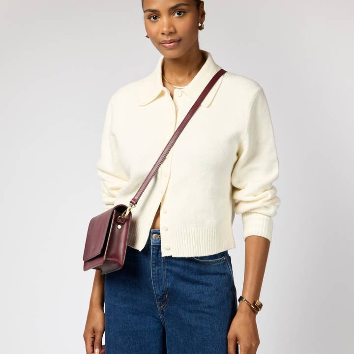 O My Bag - Wholesale Crossbody Bag - Women's - Audrey Mini - Dark Cherry Classic Leather7