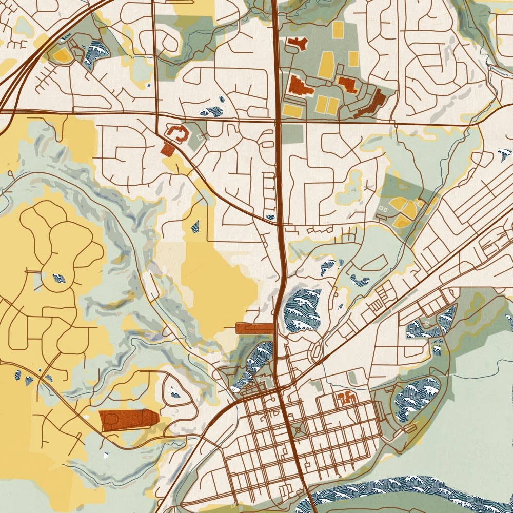 JACE.design - Wholesale Art Print - Chaska MN Map Print Woodblock4