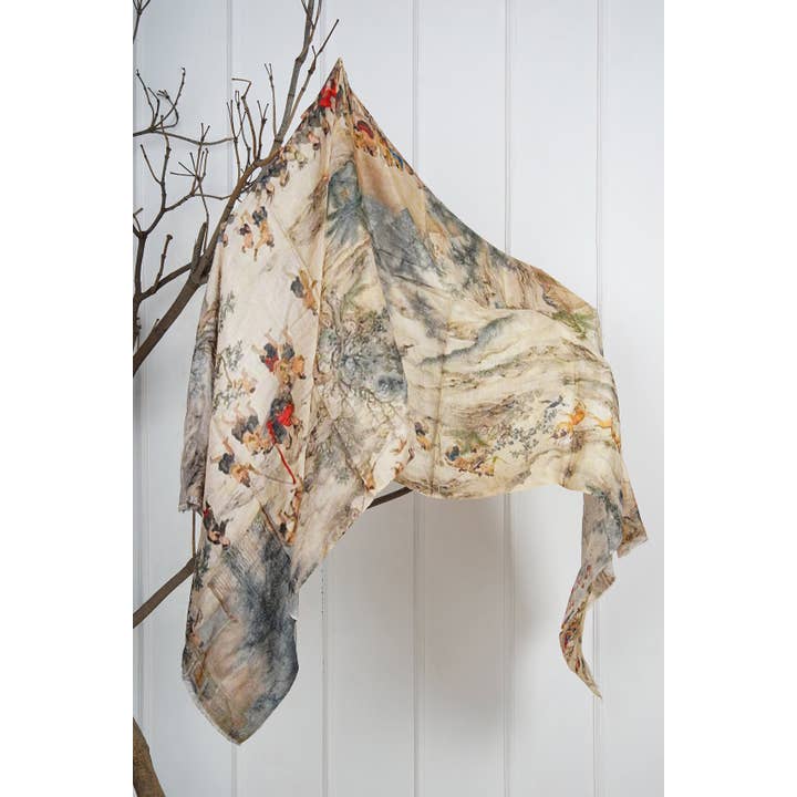 Linen Connections - Wholesale Scarf - Women's - Silk Modal Scarf luxurious fabric blend - Beige/Grey