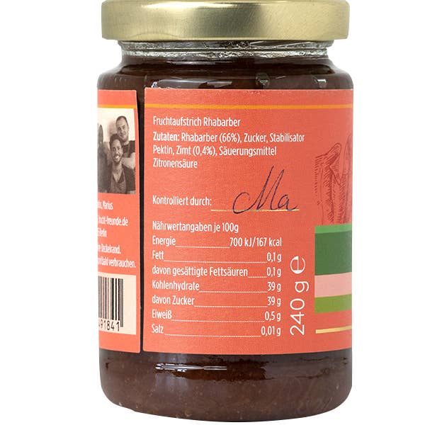 Frucht und Freunde - Wholesale Jam/Jelly - Rhubarb cinnamon fruit spread1