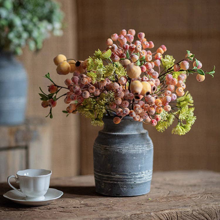 Rustic Reach - Wholesale Artificial Plant - Blueberry & Greenery Bunch 13" Tall1