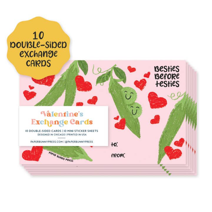 Besties Before Testies - Funny Valentine's Exchange Cards for wholesale by Paper Bunny Press