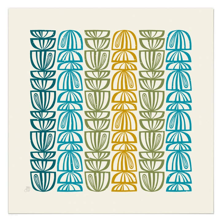 "Power Flower Block" Print AP191007A for wholesale by Abstract Pursuits