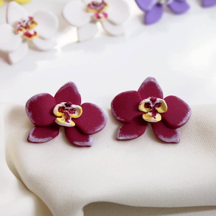 Studio Niani – wholesale Stud/post earrings – Orchid Earrings, Stud Earrings, Botanical Bridal Jewelry8