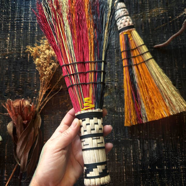 Keven Craft Rituals LLC - Wholesale Broom - Hand Dyed, Woven Handle Stitched Hand Broom2