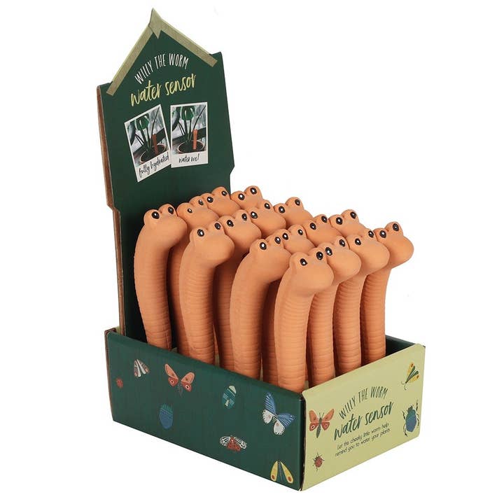 Something Different Wholesale - Wholesale Outdoor Ornament/Decor - Set of 16 Willy the Worm Plant Water Sensors in Display