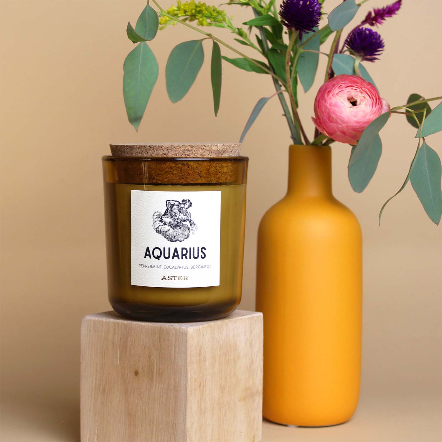 Aster Candle - Wholesale Jar/Filled Candle - Aquarius Zodiac Candle - 8.5oz2