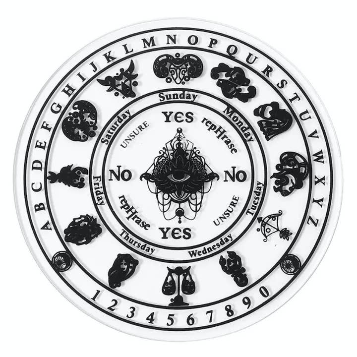 Moon Child – Großhandel Meditationszubehör – 6" Pendelbrett aus Acryl mit Tierkreiszeichen und Drittem Auge | Wahlinstrument