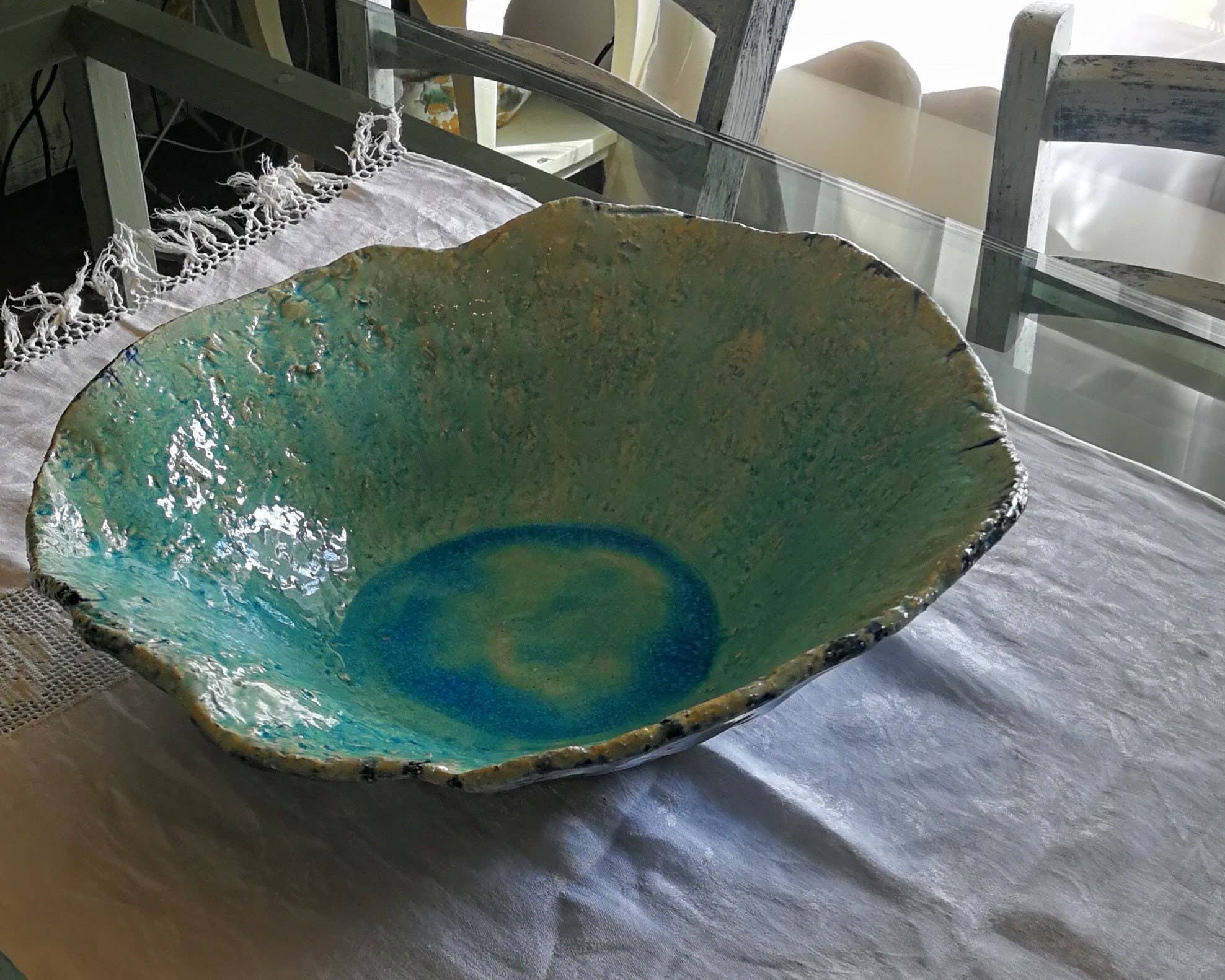 Mypotteryart.bcn - Wholesale Decorative Plate/Dish/Bowl - Large Ceramic Bowl, Centerpiece, Fruit Bowl, Single Piece5