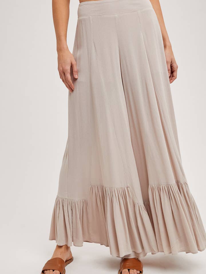 Bluivy – wholesale Pants – Women's – SHEER RUFFLED WIDE PANTS WITH NO LINING