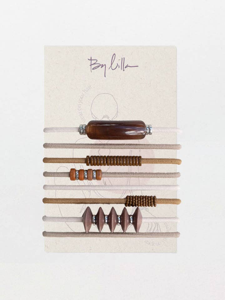 SAHARA - BRACELETS / ÉLASTIQUES POUR CHEVEUX / LOT DE 8 / PRINTEMPS / ÉTÉ pour la vente par By Lilla