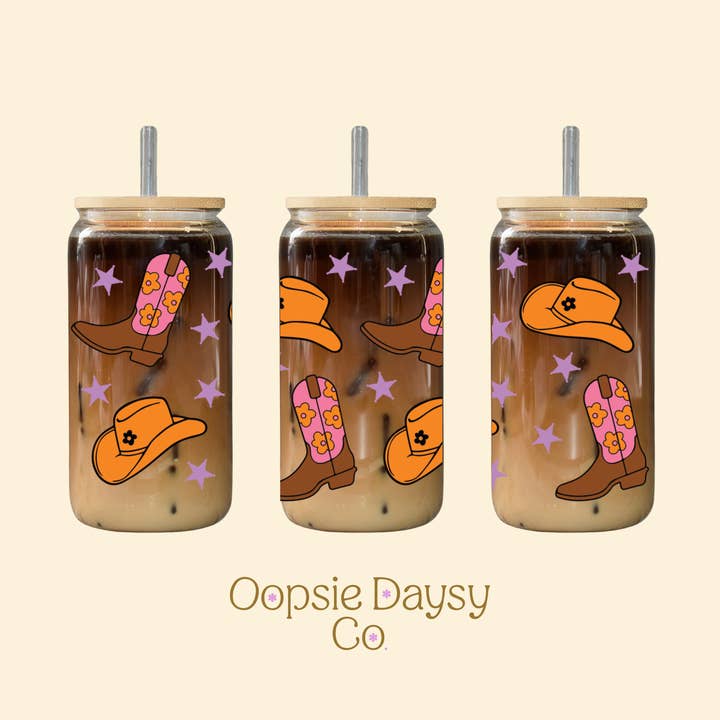 Retro Cowgirl glaskopper for engroshandel hos Oopsie Daysy Co