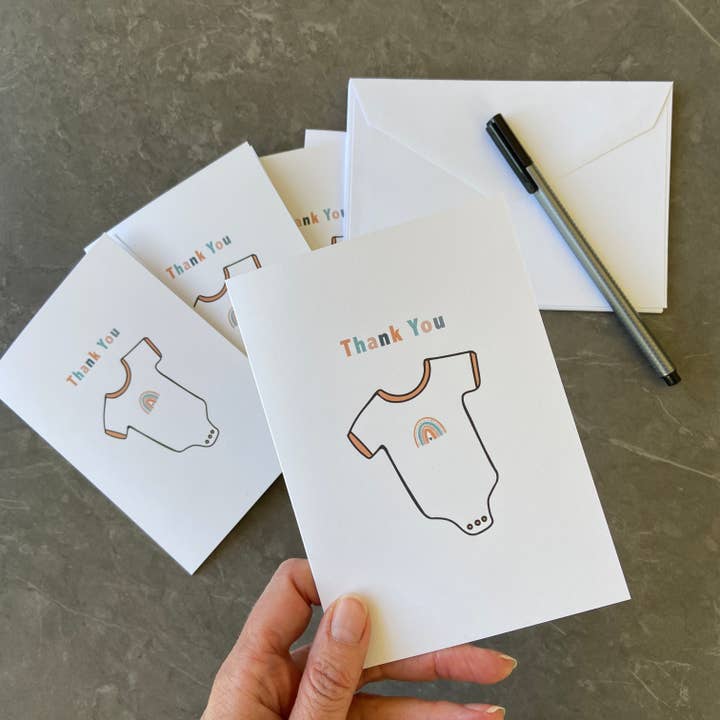 Set mit Dankeskarten für Babys, Packung mit Dankeskarten zur Babyparty für den Großhandel von Tall Order