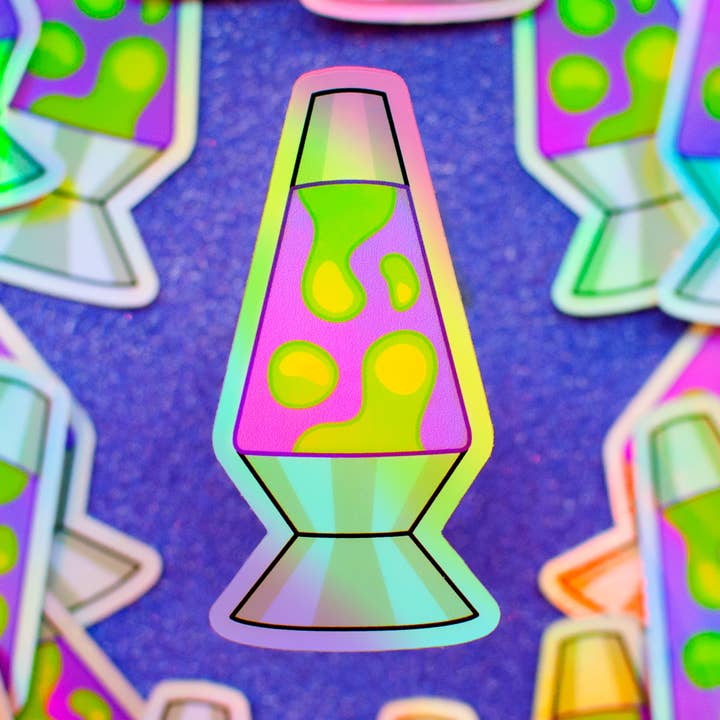 Lava Lamp Holographic Sticker - Pop Culture Decal, Display-Ready for wholesale by Studio Montalvo
