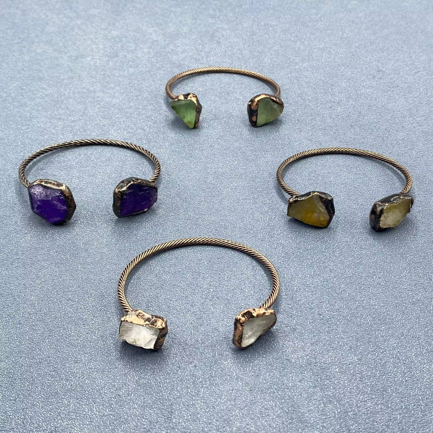 Mio Queena - Wholesale Cuff Bracelet - Vintage Natural Stone Retro Adjustable Cuff Bangle - CS2