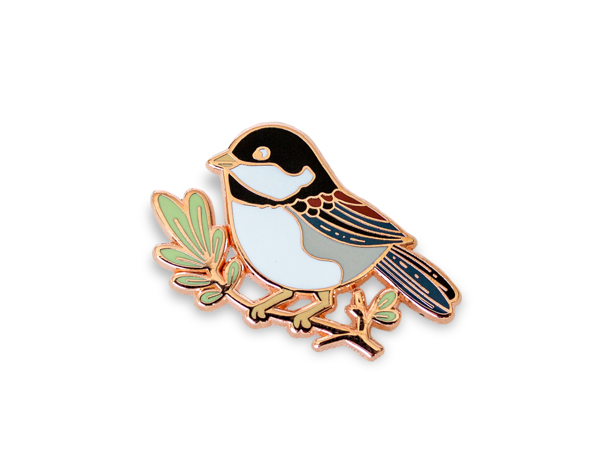 Wildship Studio - Wholesale Lapel Pin/Button - Chickadee Enamel Pin4