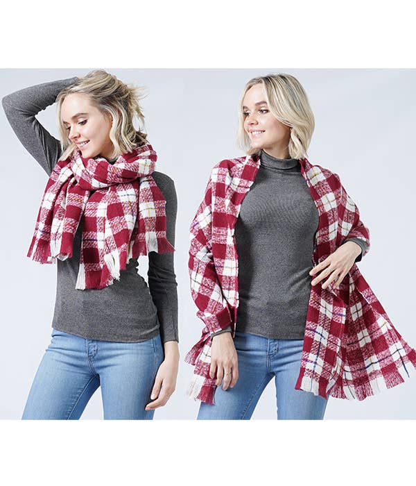 Jewelry Max - Wholesale Scarf - Women's - ( #251 ) PLAID OBLONG SCARF