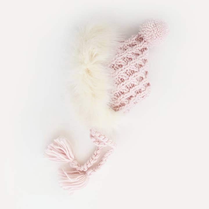 Fur Bonnet in Blush Baby & Kids for wholesale by Huggalugs
