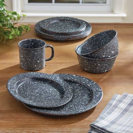 Park Designs - Wholesale Dinner Plate - Granite Enamelware Dinner Plate - Gray